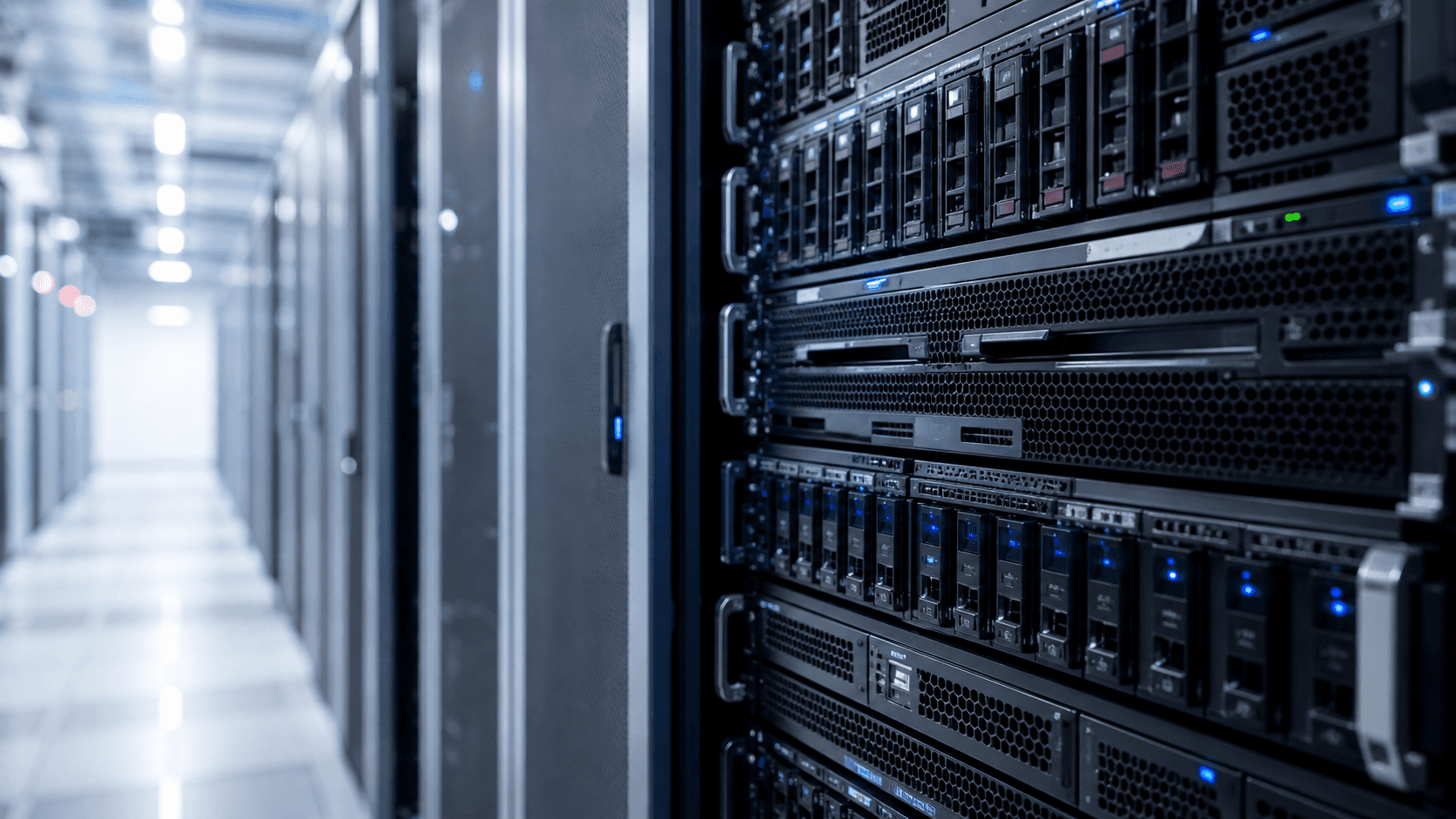 Rackové servery v datacentru